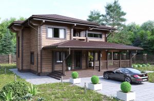 дом из клееного бруса 15,2 на 12,7 метра